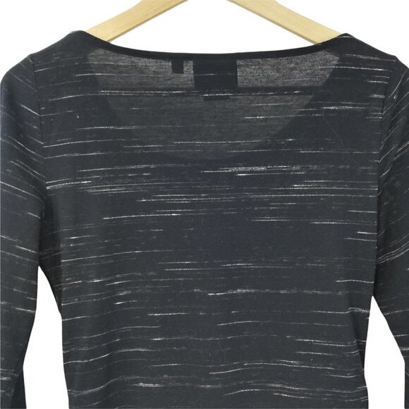 Vanessa Virginia Anthro Draped Bow Shirt Size S Heathered Space Dye Black Tied - Picture 8 of 12